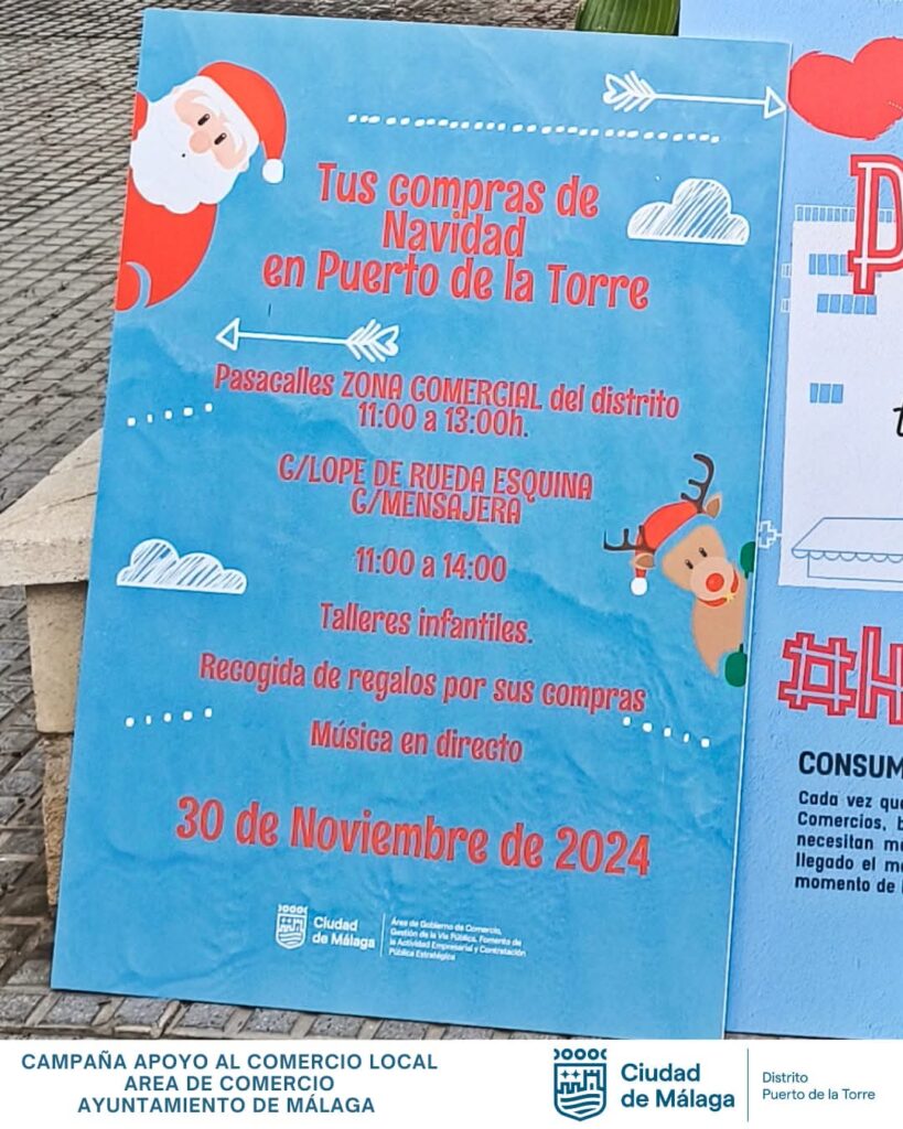 SoyDelPuerto » El 27 de noviembre del 2024, Elisa Pérez De Siles Calvo, concejala del área de comercio del Ayuntamiento de Málaga presentó en nuestro distrito la campaña de dinamización del comercio local #HazBarrio - #PuertodelatorreTeEstoyAmandoLocamente con el apoyo y colaboración de nuestro concejal de distrito, Jacobo Florido Gómez y representantes de ACAEP Asociación de comerciantes y autónomos del Puerto de la torre .